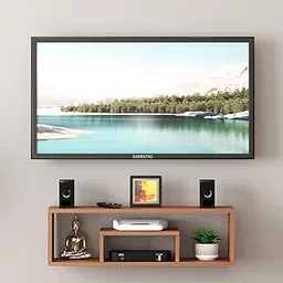 Redwud Fiamy Wooden TV Entertainment Unit/Wall Set Top Box Shelf Stand/TV Cabinet for Wall/Set Top Box Holder for Home/TV Stand Unit for Wall for Living Room (Walnut)-picture-52