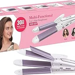 Groomiist 3 in 1 Professional Wavy Hair Styler for Straightening & Straightener, Curler & Crimper | Wider Ceramic Floating Plates, Variable Style Settings Instant Heat Up Technology & Easy to Use-picture-36