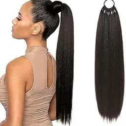 AHS 30 Inches Brown Straight Synthetic Rubber Ponytail Hair Extension with Elastic Band for Women and Girls-picture-55