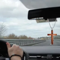 M Men Style Religious Christ Cross Brown Zinc and Metal Car Hanging for Men and Women cardecor-SPn20211279-picture-27