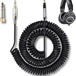 Crysendo 1.7m Coiled Audio Cable for Au-dio Tech-nica, Se-nhe-iser, Pioneer HDJ-X5 Cable Headphones | 12mm TRS Suitable for Audio Player | Replacement PVC & Copper Wire | Pack of 1 (Black)-picture-11