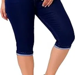 nifty Women's Denim Stretchable Plus Size Skinny Fit Capris-picture-35