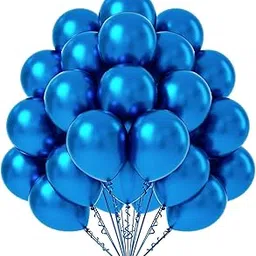 Flyloons 25 pcs Blue Metallic Chrome Balloons for Birthday Decoration items celebration Anniversary Girls Boys Men Women-picture-10