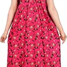 hargun night wear Women's Elegant Cotton Nightgown with Pocket & Embroidered Neck Design-picture-36