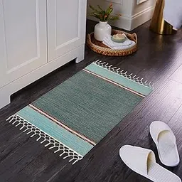 house of handmade Anti Slip Door Mat, Pure Cotton, 40X60 Cm, Machine Washable Floor Mats, Best Use In Bathroom, Kitchen, Etc. Multicolor (Combo Of 5 Pieces, Rectangular)-image-7