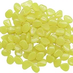 Meri Shopp Luminous Pebbles Glow Stones Rocks for Walkways Decor Yellow 100Pcs-picture-29