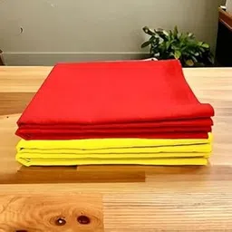 Pooja Cloth Red & Yellow | Set of 2 Pieces | Cotton Cloth (1 Meter x 1 Meter Each) - Lal Kapda & Peela Kapda (Red & Yellow)-picture-53