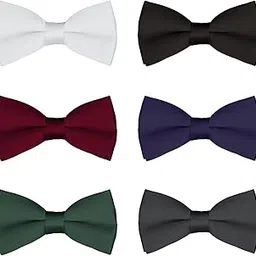 6 Pack Men's Pre-Tied Bow Ties Tuxedo Bowtie Adjustable Classic Formal Neck Bowtie for Wedding Party-image-1