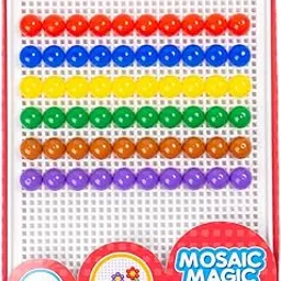 Avis Mosaic Magic Educational & Creative Kit for Kids to Make & Learn Alphabets, Numbers, Objects, Designs with Colorful Mosaic Beads-picture-31