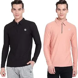 irana Men's Full Sleeve T Shirt |Regular Fit Casual Full Sleeves Stylish Solid T-Shirt for Mens|Boys|Men's 1/4 Zip Slimfit FullSleeves Tshirt-picture-12