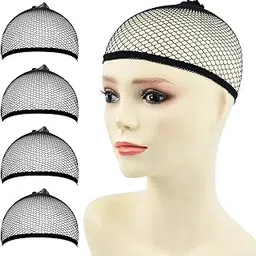 Hot Hairs Full Head Stretchable Hair Wig Caps for Women Men Black Hair Mesh Net Cap for Wig, Black, 3 Piece-picture-18