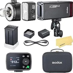 GODOX Flash Godox AD200 Pro II AD200Pro II AD200ProII,One-Tap Sync with X3,Optimized Flash Heads,Bi-Color LED Modeling Lamp,Group Color Indicator,14.4V/2980mAh Lithium Battery,1.8s Recycle,2.4G TTL-picture-13