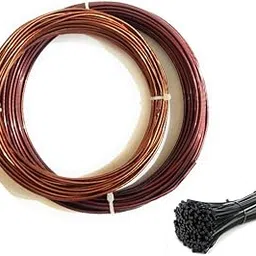 GREENARTZ 66feet Aluminum Wire 2mm+3mm - 33 feet Each + 100pc Cable tie for Garden Bonsai Electrical use Craft-picture-35