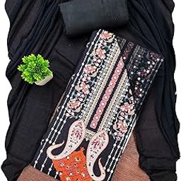 manvaa Women'S Multi Unstitched Print And Mirror Work Rayon Cotton Dress Material (CP9109DGN)-picture-26