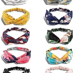 10 Pack Boho Headbands for Women Non Slip Ahoney Knotted Hair Band Fashion Elastic Headband Twisted Head Wrap Floral Bandeau Headbands-picture-23