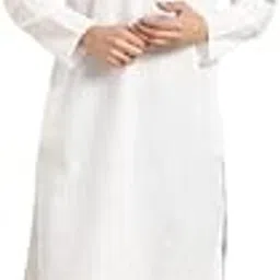 sojanya (Since 1958 Men's Cotton Blend White Woven Design ONLY Long Kurta-picture-22