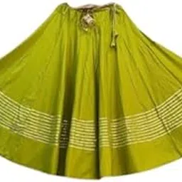 zankar creation Elegant Flared Lehenga for Women | Minimalist Ethnic Wear with White Stripe Detailing & Tassel Tie-Up-picture-21