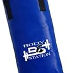 Bodystation SRF Heavy-Duty 3-Layer of PU Leather Punching Bag Durable Design with Attached Free Hanging & Detachable 4 S-Hook Connectors for Workout MMA Boxing Home Gym Training Equipment Blue-picture-67