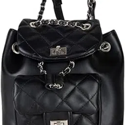 leona Dax Backpack | Denim Chain Strap Shoulder Bag | Stylish Bucket-Style Sling | Turn-Lock Closure | Compact Yet Spacious | Chic Carry | Travel Companion |-picture-21