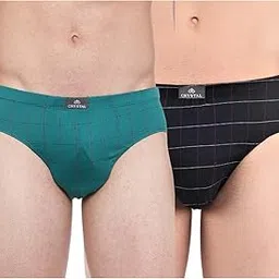 crystal Italia Brief Men's Super Combed Cotton Checkered Brief with Concealed Waistband | Assorted | (Pack of 2)-picture-10