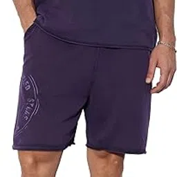 the souled store Purple Ink Men and Boys Drawstringed Graphic Printed Knee Length Regular Fit Cotton Bermuda Shorts-picture-35