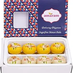 Amaram by Ghasitaram Sugarfree Mawa Peda Sweets Gift, 200g|Sugar Free Sweets|Diabetic Friendly|Diwali Sugar Free Sweets Box-picture-22
