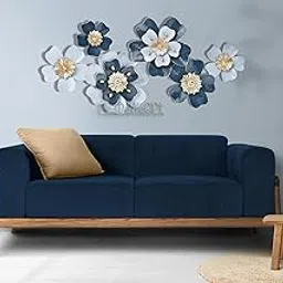 DeWoGift Multicolor Decorative Metal Floral Wall Art | Sculpture for Living Room | Wall Decor | Flower, 127 Centimeters-picture-18