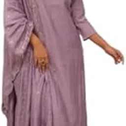 Women Viscose Chanderi Kurta Set with Palazzo and Dupatta, 3 Piece-picture-31