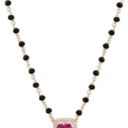 zavya 925 Sterling Silver Rectangle Rose Gold Plated 925 Sterling Silver Mangalsutra | Gifts For Women | With Certificate of Authenticity and 925 Hallmark|Mother's Day-picture-12