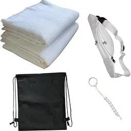LIMRA Premium Hajj & Umrah Kit: Men’s White Cotton Honeycomb Pattern Ihram Set + Free-Size Belt + Tawaf 7 Bead Tasbeeh with Multi-Purpose Drawstring Bag-picture-10