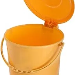 CHILLER Pedal Dustbin with Lid, 10 Litre, Plastic Waste Paper Bin for Kitchen, Bedroom, Office & Bathroom – Yellow-picture-51