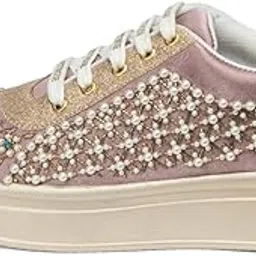 rettrose The Evangeline Luxury Pearl Meadow Embellished Trainer Light Pink-picture-22