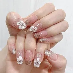 The Pink Truck Artificial Reusable Nails in Gentle Tulip Design (Set of 24)-picture-23