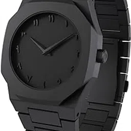 Aura Men’s Arabic Black Dial Analog Watch – Minimalist Lightweight Wristwatch with Scratch-Resistant Polycarbonate Strap | Modern Arabic Numeral Watch for Boys & Men, Office & Casual Wear-image-0