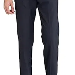 park avenue Men's Mid Rise Regular Fit Structure Pattern Poly Viscose Blend Flat Front Formal Trouser-picture-38