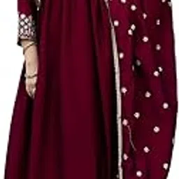naixa Women's Vichitra Silk Embroidered A-Line Kurta with Pant and Dupatta – 3-Piece Ethnic Set for Festive (NX2-442)-picture-12