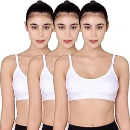 bodycare Women's Synthetic Lightly Padded Wire Free Sports Bra White-picture-44