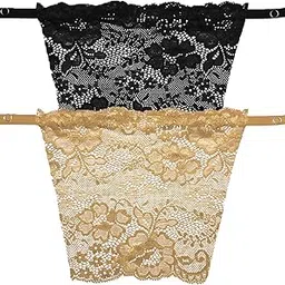 fimalia Women's Clip-on Mock Lace Camisole for Women Deep Neck Cleavage Cover Camii Secret-Pack of 2-picture-32
