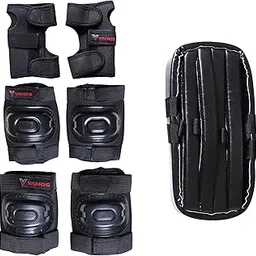VAMOS Protective Set Guard Protection kit for Skating, Cycling & Skateboarding for Kids Age 6-15 Years with Knee, Elbow and Wrist Guards (Black)-picture-16