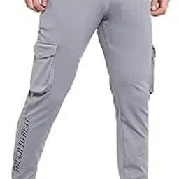 BLUE STAR SHARK Men's Lycra Stretchable Regular Fit Stylish Grip Cargo Track Pant Lower for Men-picture-30