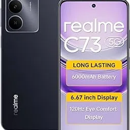 realme C73 5G Smartphone 6.67 Inch Screen 120Hz 64GB ROM 4GB RAM 6000mAh Battery IP64 Waterproof Support AI Camera Fingerprint GPS Dual SIM (Black)-picture-61