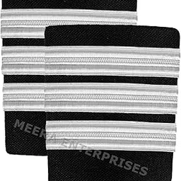 Airlines Store First Officer Epaulette (Black)- 03 Silver Bar-picture-48