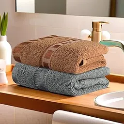 Kuber Industries Pack of 2 Cotton Hand/Face Towels for Men & Women | Easily Washable | Workout Gym Napkins for Men | Pocket Towel - Grey & Golden-image-63