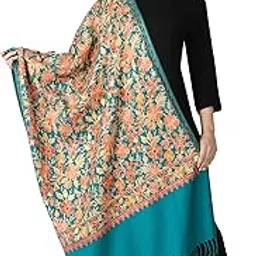 swi with label Women's Kashmiri Aari Embroidered Wool Stole-picture-27