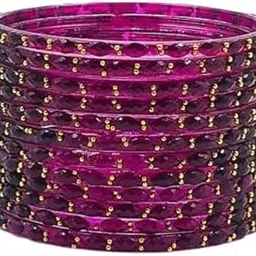 Raindrop Purple Glass Bangles Set for Women & Girls – Lightweight, Stylish - Pack Of 12-picture-35