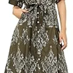 max Women's Cotton A-Line Below The Knee Dress-picture-15