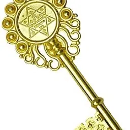 devama the divine Kuber Kunji Brass Key, Traditional Star Design, Decorative Prosperity Symbol, Gold Finish-picture-52