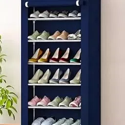 Portable Collapsible Wardrobe for Storage – Foldable Cloth Organizer Cupboard with Shelves for Bedroom & Home (Durable, Space Saving Design) Shoe Stand (Blue, 6 Shelves, DIY(Do-It-Yourself))-image-45