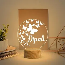 Gift Me Bazar Personalized Butterflies Acrylic Led Night Lamp | Customized with Name | Best Birthday Gift | Kids Room Decor Light | Gift for Loveable Person | Warm White Light & USB Powered-image-37