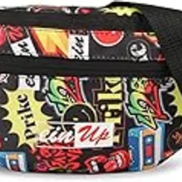 Polyester Waist Pack Travel Handy Hiking Zip Pouch Document Money Phone Belt Sport Bag for Men and Women and Adult | Multicolor-1 | einup Rock Printted Waist Bag-image-70